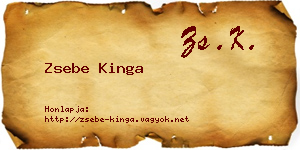 Zsebe Kinga névjegykártya