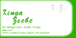 kinga zsebe business card